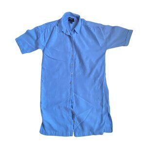 Tahari women's 100% linen short sleeve shirt dress